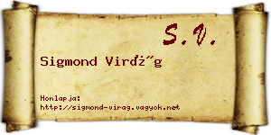 Sigmond Virág névjegykártya